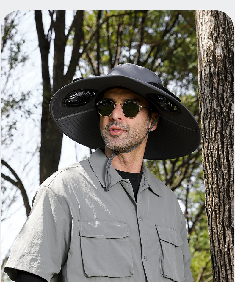 ShadeBreeze Cooling Hat – Dual Fan Sun Hat for Outdoor Heat & UV Protection