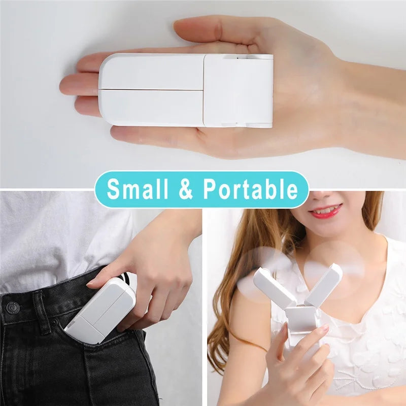 BreezeBlade Foldable Dual Fan – Compact, USB Rechargeable & Pocket-Ready