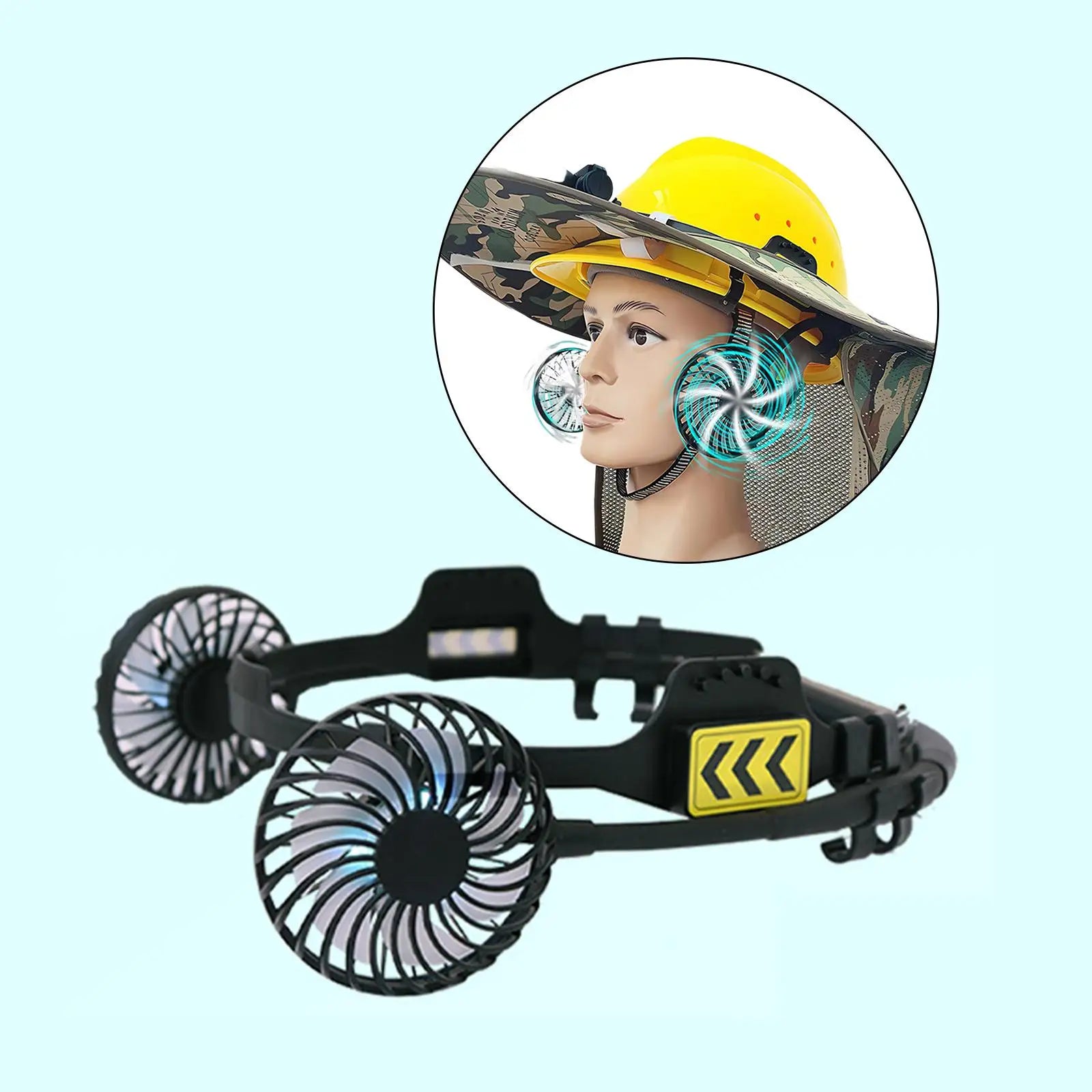 HelmBreeze Dual Fan Attachment – Portable Cooling System for Hard Hats & Helmets