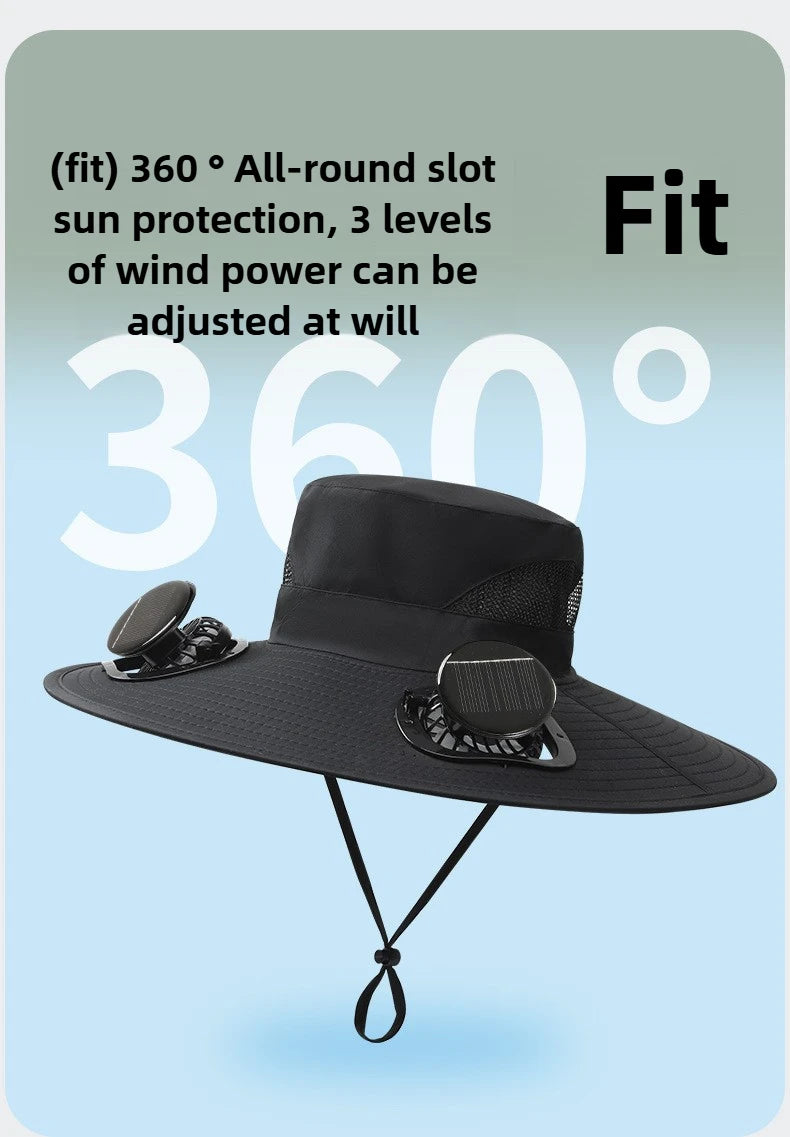 ShadeBreeze Cooling Hat – Dual Fan Sun Hat for Outdoor Heat & UV Protection