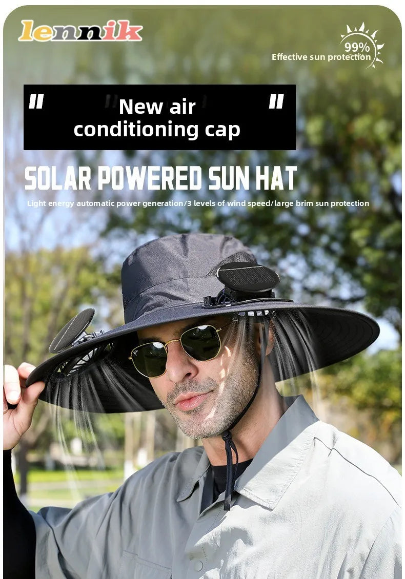 ShadeBreeze Cooling Hat – Dual Fan Sun Hat for Outdoor Heat & UV Protection