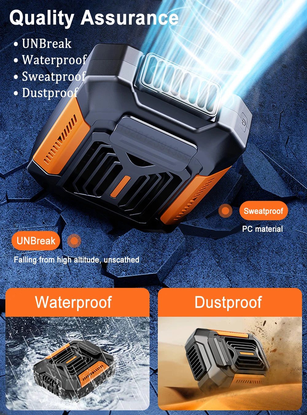 ForceFlow Tactical Waist Fan – Clip-On Airflow with LED & Power Bank