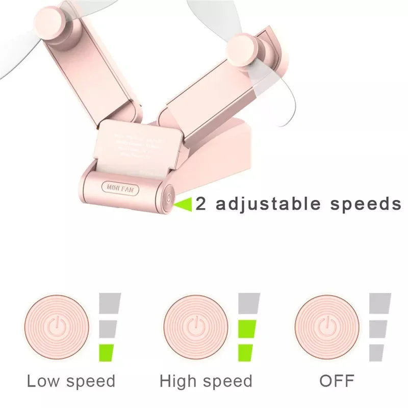 BreezeBlade Foldable Dual Fan – Compact, USB Rechargeable & Pocket-Ready