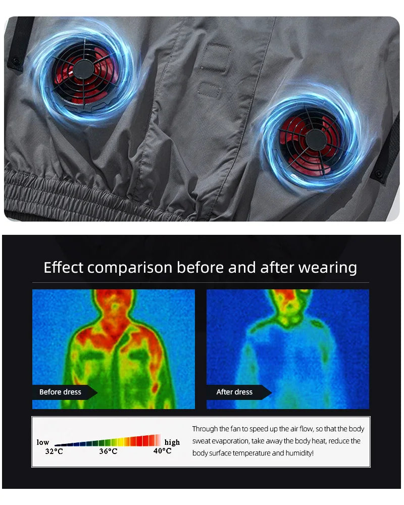 AirRide Cooling Vest – Dual-Fan USB Jacket for Riders, Cyclists & Outdoor Heat