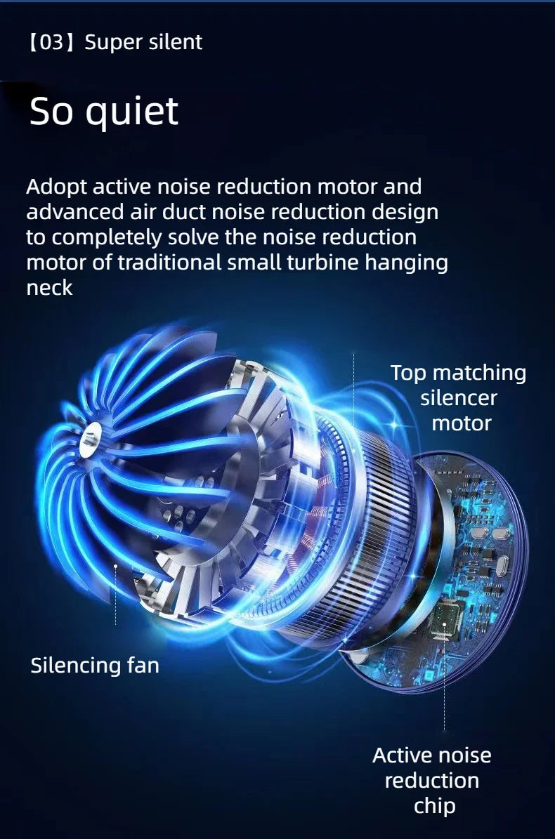 AeroWrap Bladeless Neck Fan – 4000mAh Wearable Cooling with LED for Daily Use & Night Runs