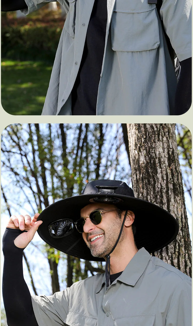 ShadeBreeze Cooling Hat – Dual Fan Sun Hat for Outdoor Heat & UV Protection