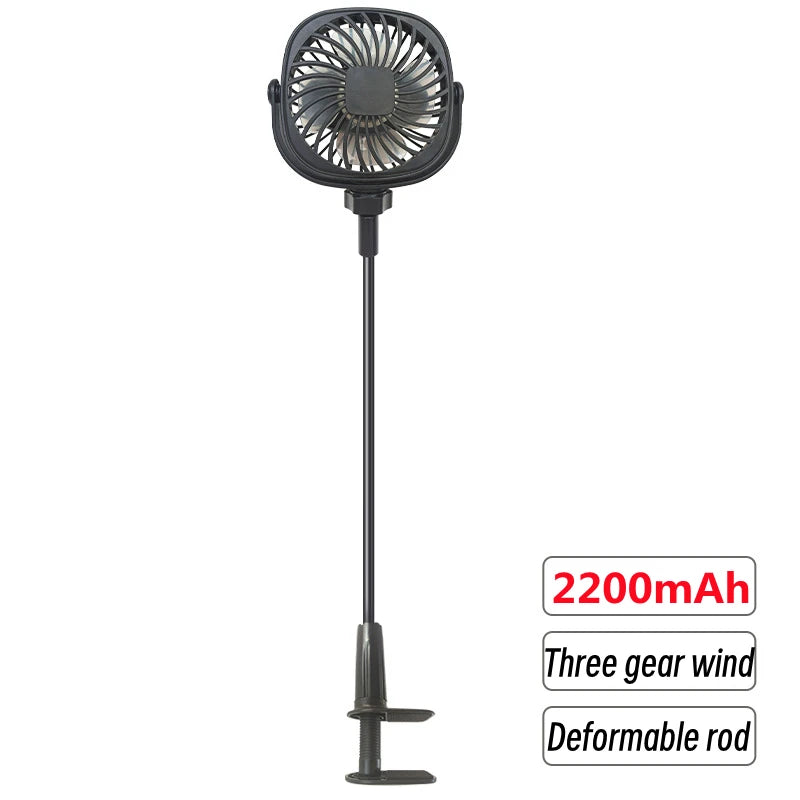 FlexiCool Clip Fan – 720° Adjustable USB Desk Fan with Strong Wind & Quiet Operation