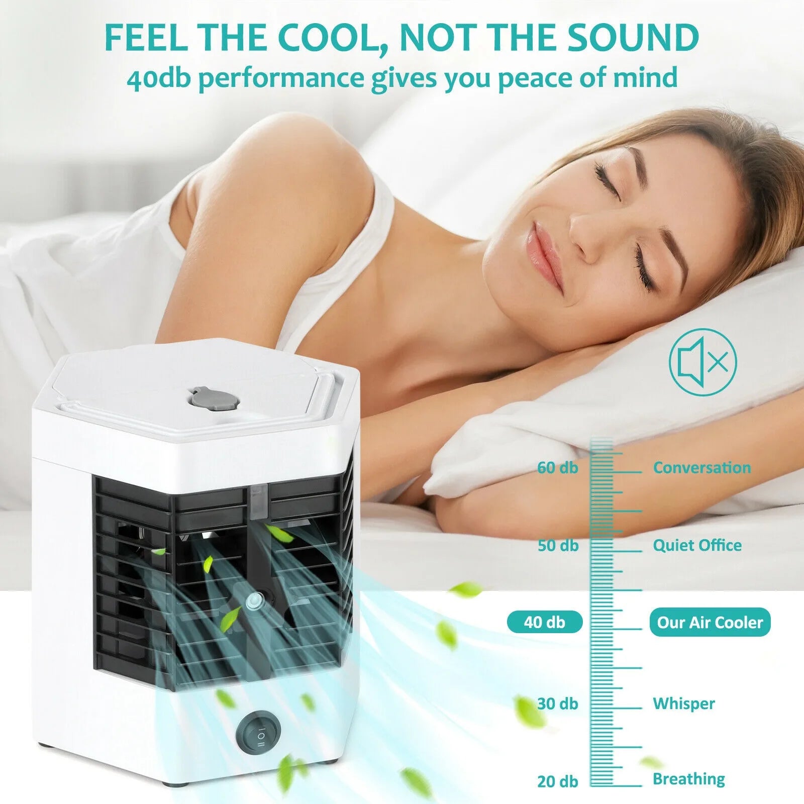 ChillHex Mini Air Cooler – USB-Powered Table Fan with 2 Speeds & Carry Handle
