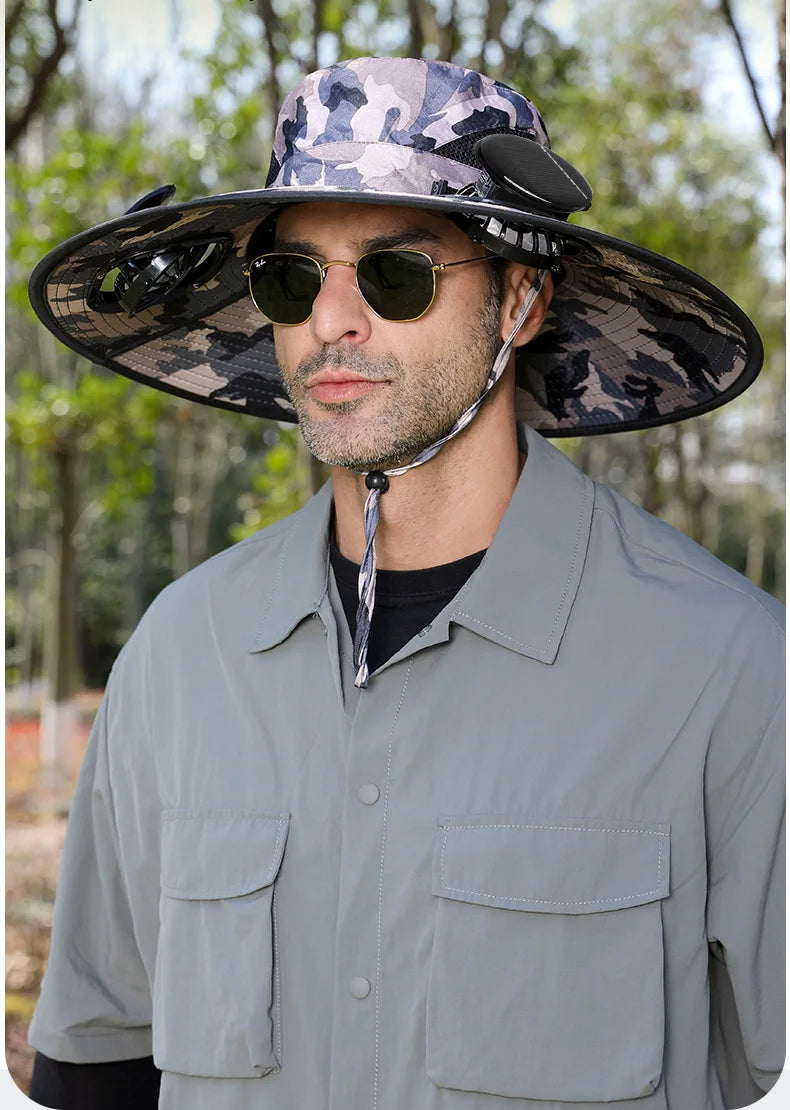 ShadeBreeze Cooling Hat – Dual Fan Sun Hat for Outdoor Heat & UV Protection
