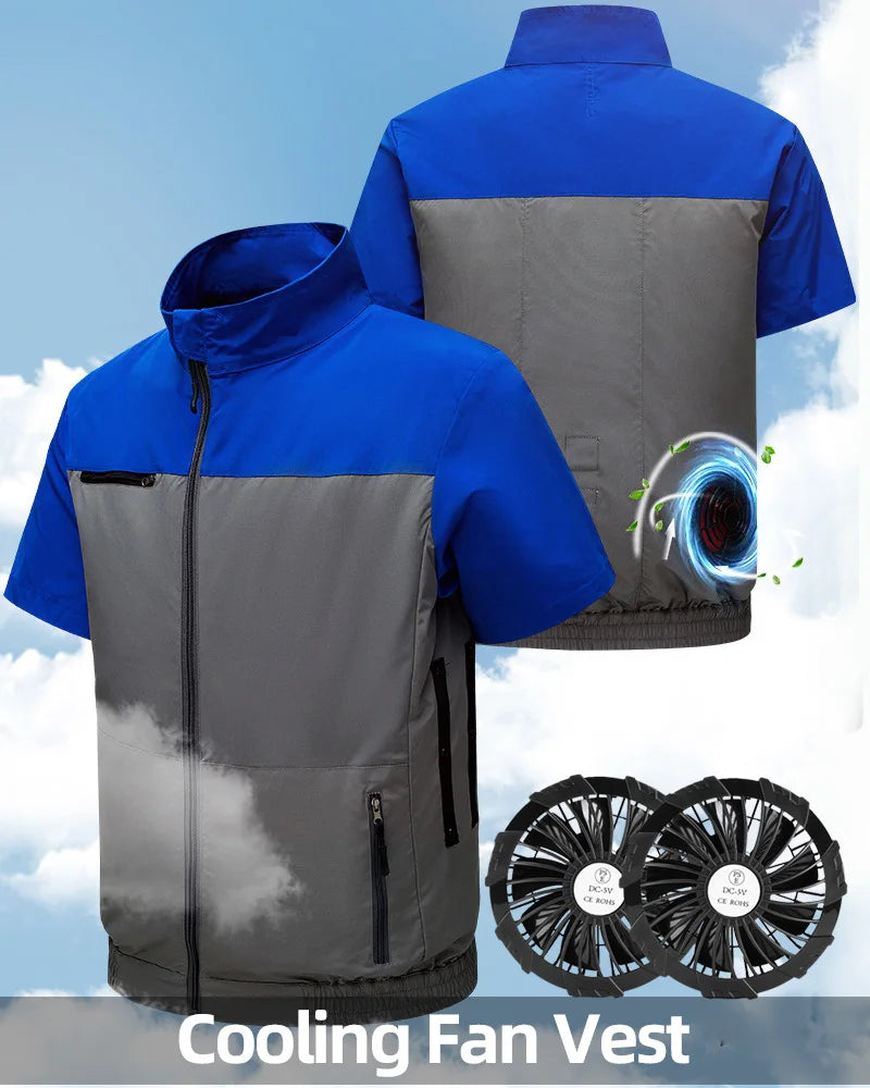 AirRide Cooling Vest – Dual-Fan USB Jacket for Riders, Cyclists & Outdoor Heat