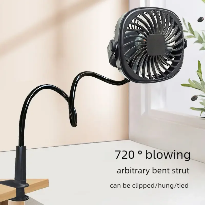 FlexiCool Clip Fan – 720° Adjustable USB Desk Fan with Strong Wind & Quiet Operation