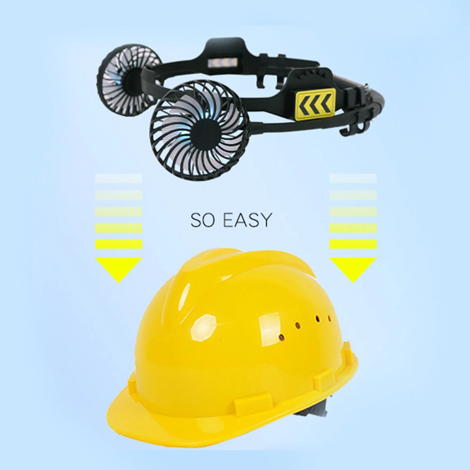 HelmBreeze Dual Fan Attachment – Portable Cooling System for Hard Hats & Helmets
