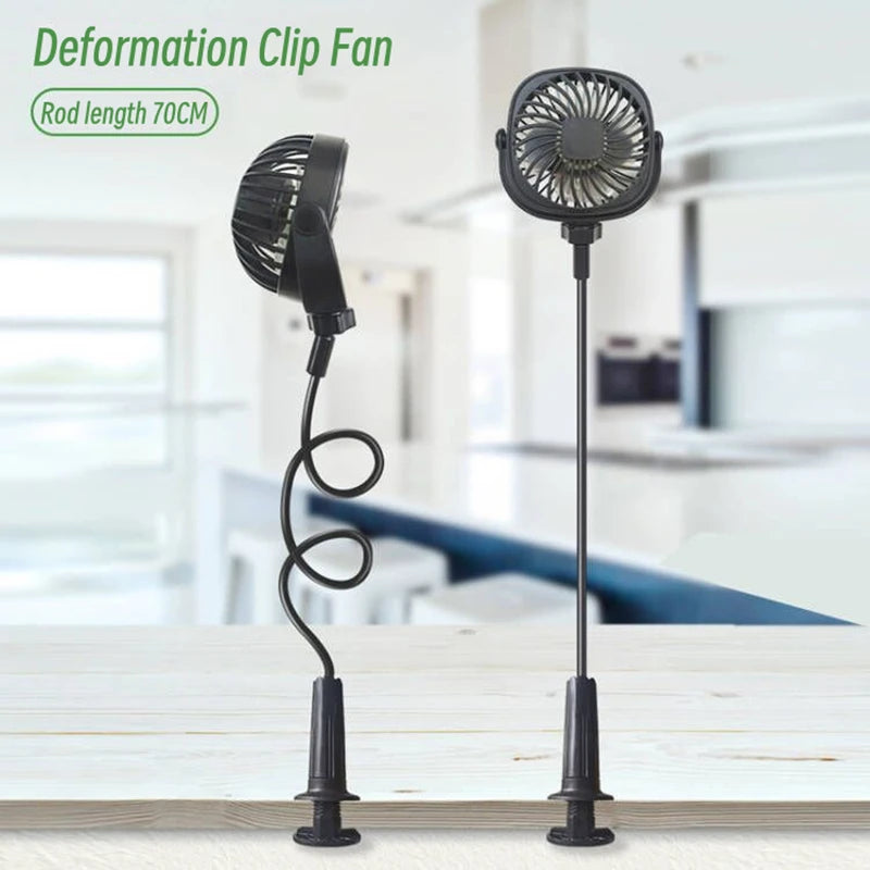 FlexiCool Clip Fan – 720° Adjustable USB Desk Fan with Strong Wind & Quiet Operation