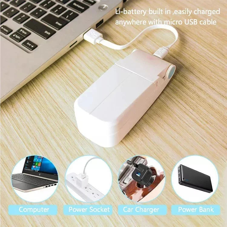 BreezeBlade Foldable Dual Fan – Compact, USB Rechargeable & Pocket-Ready