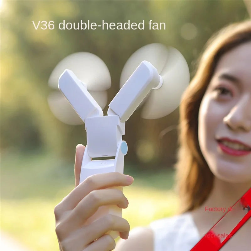 BreezeBlade Foldable Dual Fan – Compact, USB Rechargeable & Pocket-Ready