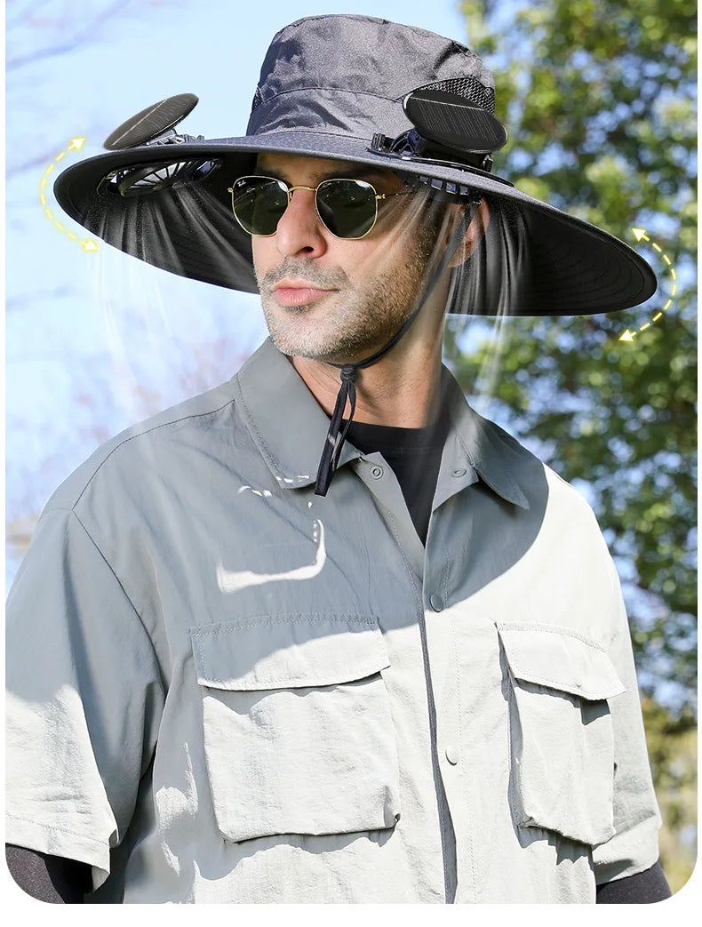 ShadeBreeze Cooling Hat – Dual Fan Sun Hat for Outdoor Heat & UV Protection
