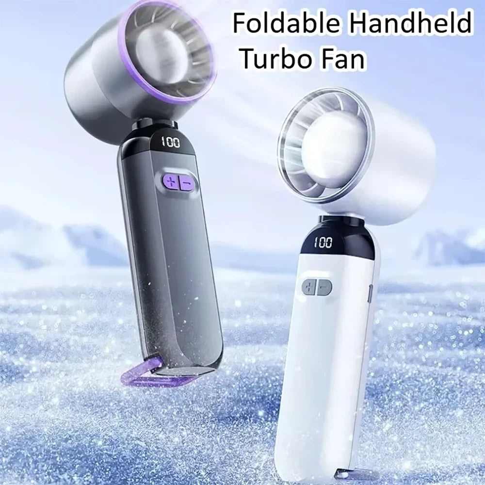 FrostJet Turbo Fan – Foldable, USB Rechargeable, with Digital Display