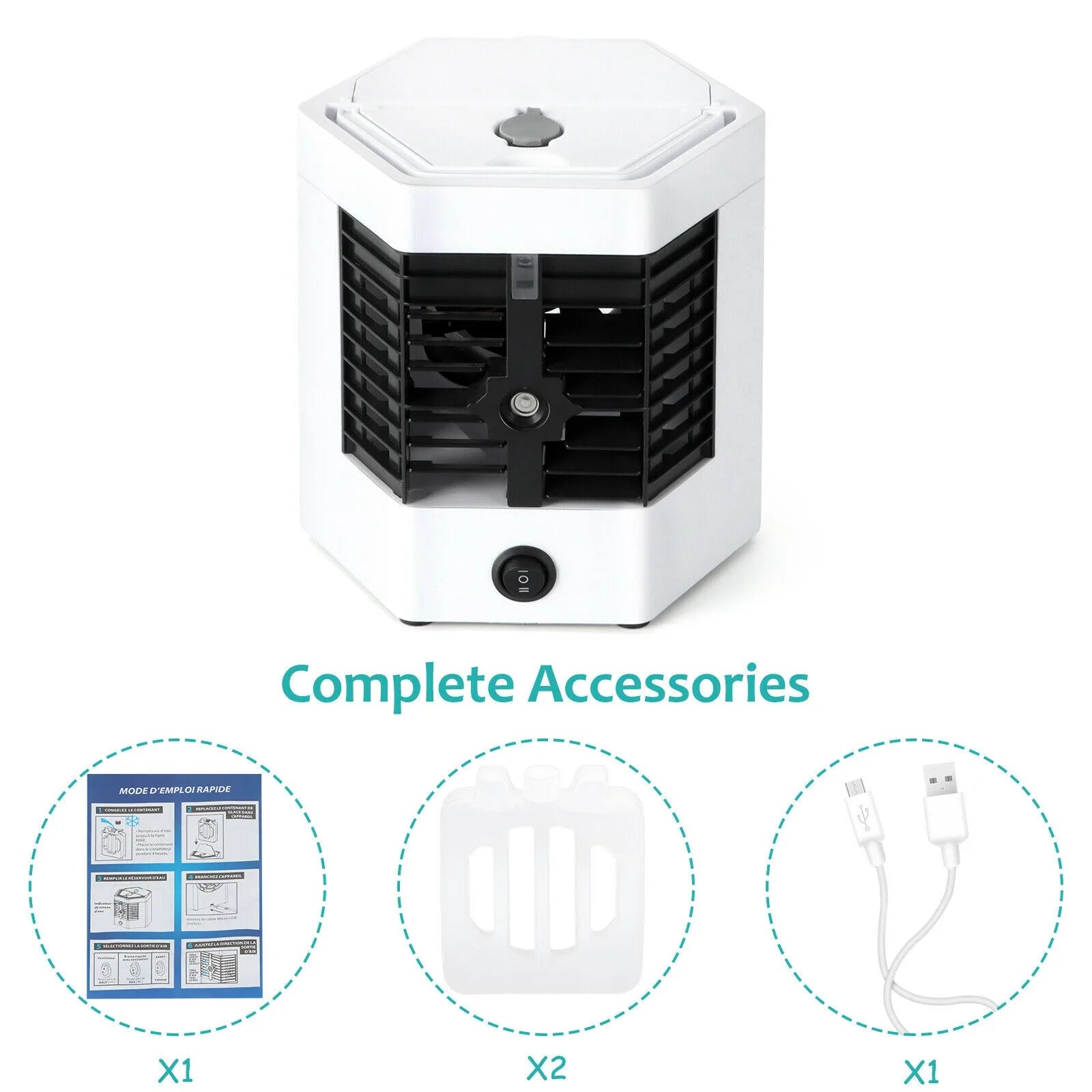 ChillHex Mini Air Cooler – USB-Powered Table Fan with 2 Speeds & Carry Handle