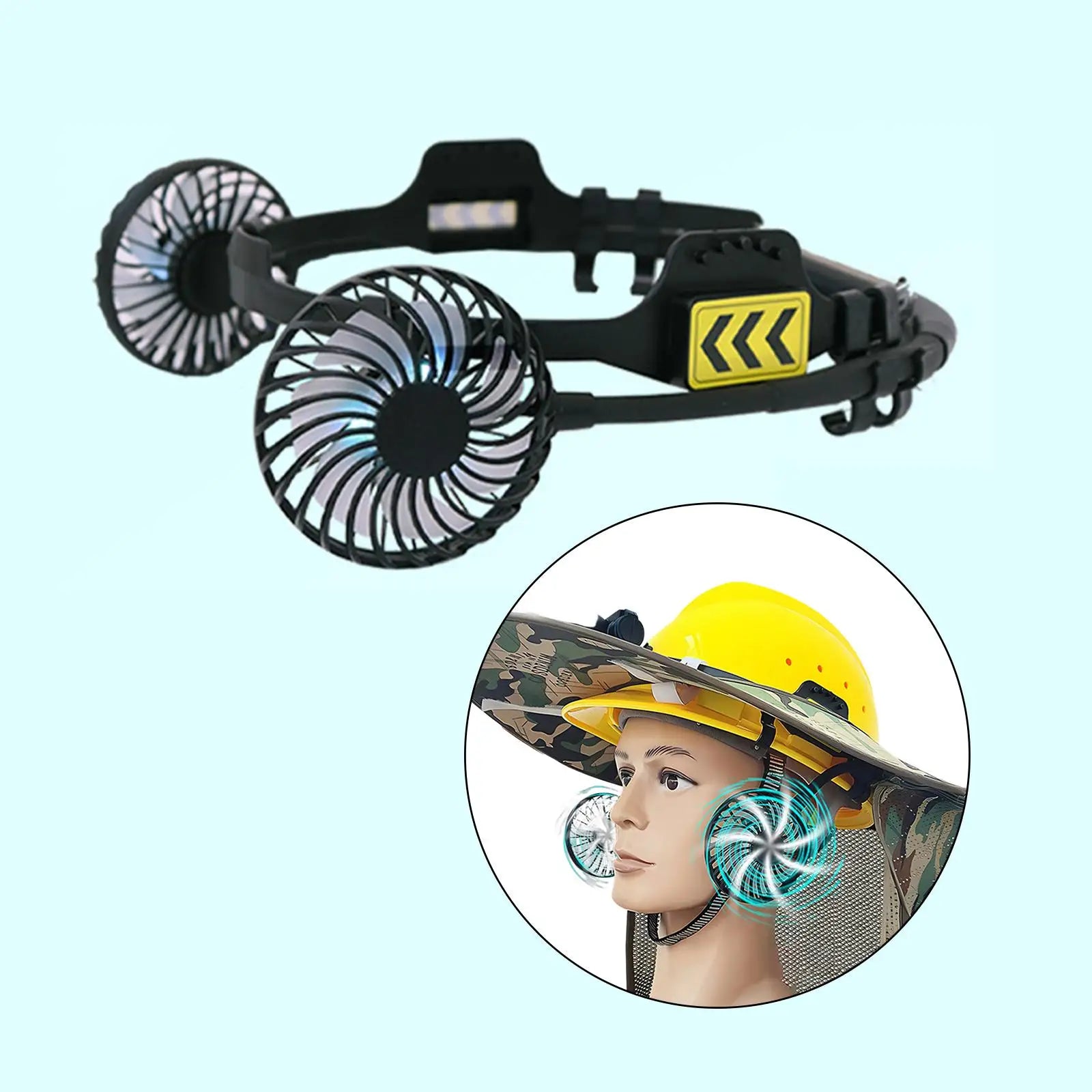 HelmBreeze Dual Fan Attachment – Portable Cooling System for Hard Hats & Helmets
