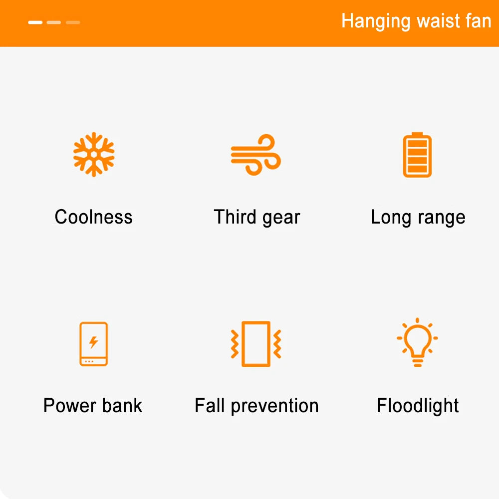 ForceFlow Tactical Waist Fan – Clip-On Airflow with LED & Power Bank
