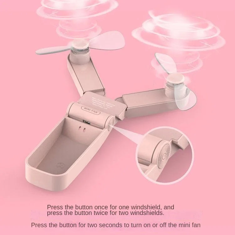 BreezeBlade Foldable Dual Fan – Compact, USB Rechargeable & Pocket-Ready